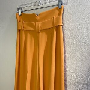 Tara Jarmon Mustard Yellow Pleated Maxi Skirt